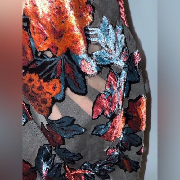 Free People womens Tied To You Tank in Dark Combo Sheer Velvet Burnout S NWT - Picture 5 of 9